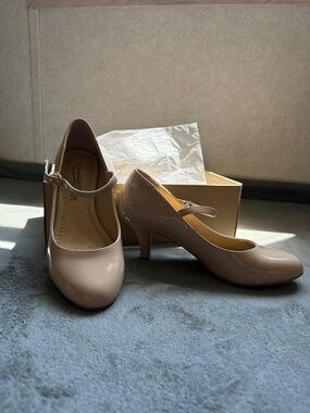 Cityclassified Nude Patent Mary Jane Heels